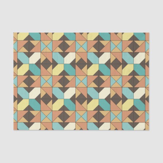 Gestepptes geometrisches Muster-Seidenpapier Seidenpapier (Vorderseite)