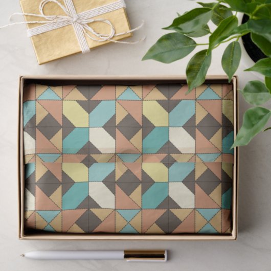 Gestepptes geometrisches Muster-Seidenpapier Seidenpapier (Geschenk)