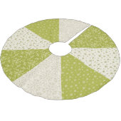 Gestepptes Muster-Grün-weißes Weihnachten Polyester Weihnachtsbaumdecke (Schrägansicht)