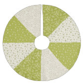 Gestepptes Muster-Grün-weißes Weihnachten Polyester Weihnachtsbaumdecke (Vorderseite)