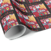 Gestepptes Weihnachten wünscht Geschenk-Packpapier Geschenkpapier (Rolleneckpunkt)