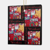 Gestepptes Weihnachten wünscht Keramik Oranament Keramikornament (Links)