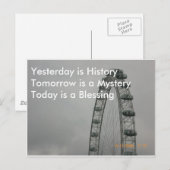 Gestern ist Geschichte Postkarte (Vorne/Hinten)