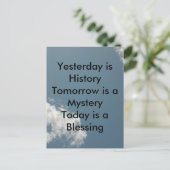 Gestern ist Geschichte Postkarte (Stehend Vorderseite)