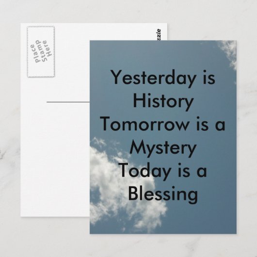 Gestern ist Geschichte Postkarte (Vorne/Hinten)