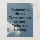 Gestern ist Geschichte Postkarte (Vorderseite)