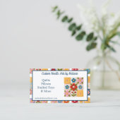 Gestickte Blumen-Patchwork-Quilt Visitenkarte (Stehend Vorderseite)