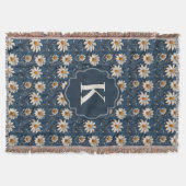 Gestickte Daisy-Denim-Decke | Monogramm Decke (Vorderseite)