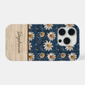 Gestickte Daisy-Denim-Handyhülle mit Namen iPhone Hülle (Rückseite (Horizontal))