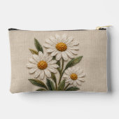 Gestickte Gänseblümchenblüte Zubehörtasche (Rückseite)