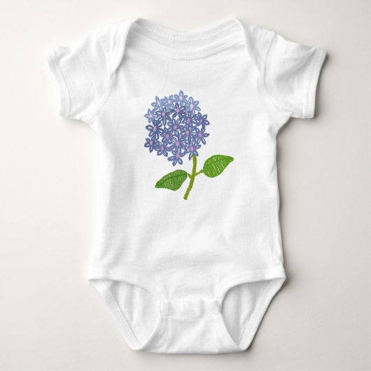 gestickte Hortensie Baby Strampler (Vorderseite)