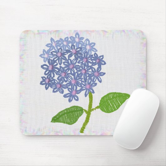 gestickte Hortensie Mousepad (Mit Mouse)