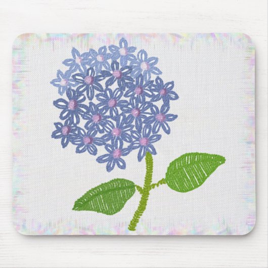 gestickte Hortensie Mousepad (Vorne)