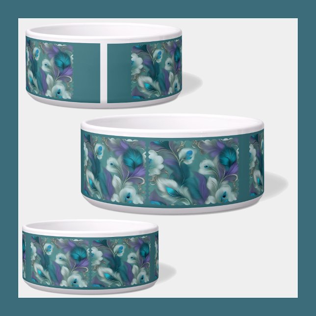 Gestickte Katzennapf Burg Napf (Embroidered Castle Pet Bowl)