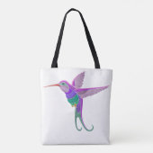 Gestickte Kolibri-und Iris-Blumen Tasche (Rückseite)