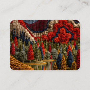 Gestickte Landschaft mit Textur – Lebendiger Wald  Visitenkarte