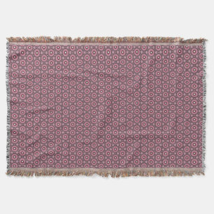 Gestickte rosa Feder Boho Decke