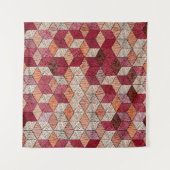 Gestickte Sechsecke: Bohemian-Patchworkdruck. Wandteppich (Vorderseite (Horizontal))