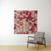 Gestickte Sechsecke: Bohemian-Patchworkdruck. Wandteppich (Beispiel (Horizontal))