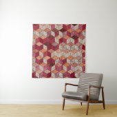 Gestickte Sechsecke: Bohemian-Patchworkdruck. Wandteppich (Beispiel)
