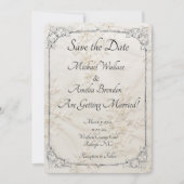 Gestickte Spitzen-Hochzeit-Save-the-Date-Karte Save The Date (Vorderseite)
