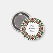 Gestickter Blumenkranzrand Magnet (Vorderseite/Rückseite)
