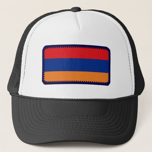 Gestickter Effekthut Armeniens Flagge Truckerkappe (Vorderseite)