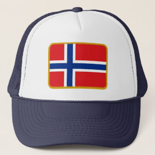 Gestickter Effekthut Norwegens Flagge Truckerkappe