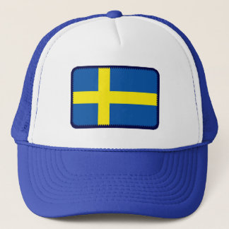 Gestickter Effekthut Schwedens Flagge Truckerkappe