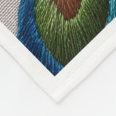 Gestickter Pfau und Blätter Fleece-Decke Fleecedecke (Ecke)