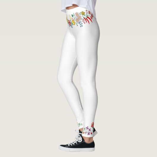 Gesticktes Blumenc$legging Leggings (Links)