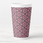 Gesticktes rosa Feder Boho  Milchtasse (Vorderseite)