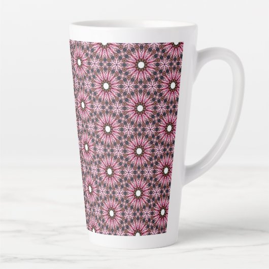 Gesticktes rosa Feder Boho  Milchtasse (Rechts)