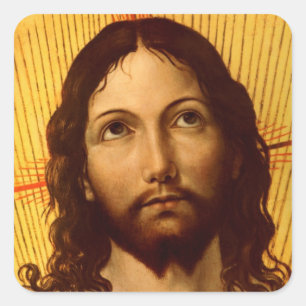 Gestiegene Christus-Aufkleber Quadratischer Aufkleber