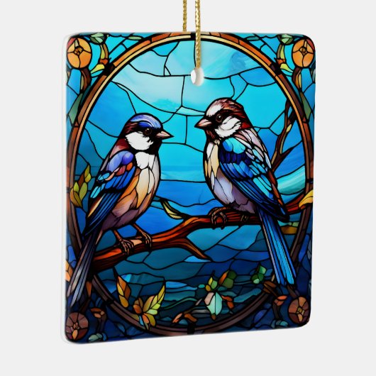 Gestiegene Glashornvögel Keramikornament (Rechts)