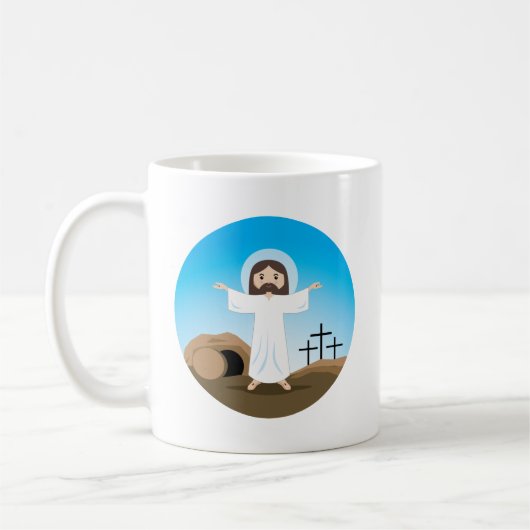 Gestiegener Christus Kaffeetasse (Links)