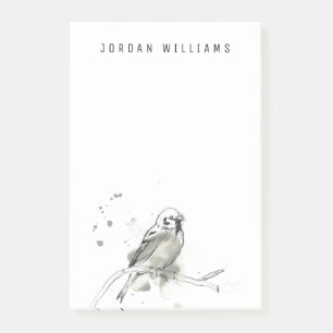 Gestische Vogel-Studie Post-it Klebezettel