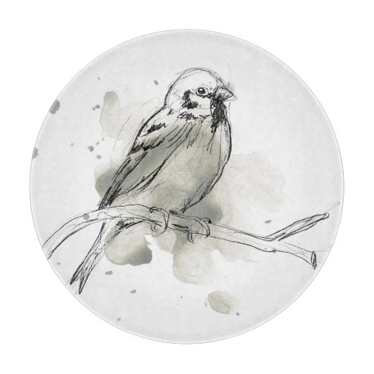 Gestische Vogel-Studie Schneidebrett (Vorderseite)