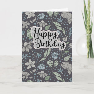 Gestitelter Geburtstag im Hintergrund eines Blumen Karte