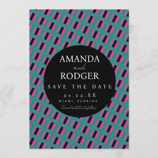 Gestochen fett Datum diagonal speichern  Einladung (Vorderseite)