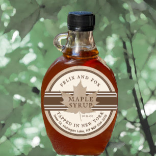 Gestochen in New York Maple Sirup Label Antique Wh Runder Aufkleber