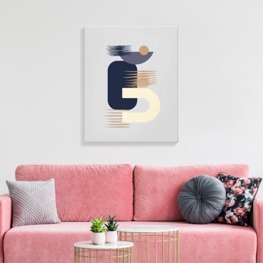 Gestohlene Leinwand mit Minimalistischer Geometrie (Insitu (Wohnzimmer))