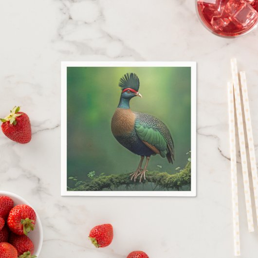 Gestohlene Partridge auf einer Mooszweigung Serviette (Beispiel)