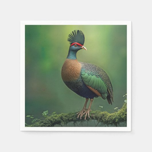 Gestohlene Partridge auf einer Mooszweigung Serviette (Vorderseite)