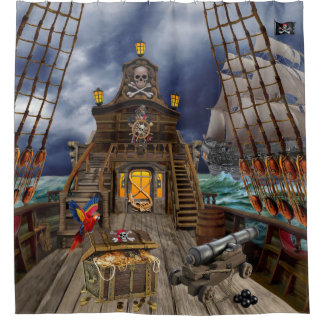 GESTOHLENER PIRATEN-SCHATZ DUSCHVORHANG