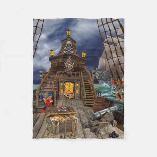 GESTOHLENER PIRATENSCHATZ FLEECEDECKE (Vorderseite)