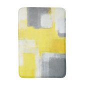 "Gestolperte" graue und gelbe abstrakte Kunst Badematte (Vorderseite Vertikal)