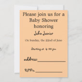 Gestopfte Tiere Babydusche Einladung (Rückseite)