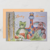 Gestopfte Tiere Babydusche Einladung (Vorne/Hinten)