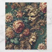 Gestörte Dekadenz – Gotische viktorianische Blumen Weinetikett (Einzelnes Label)